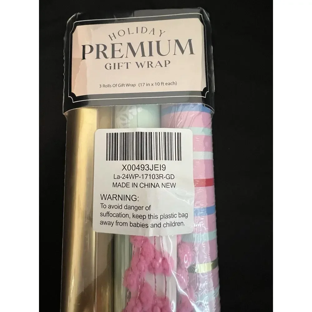 Premium Wrapping Paper Set NWT Holiday Gift Wrap With Tags